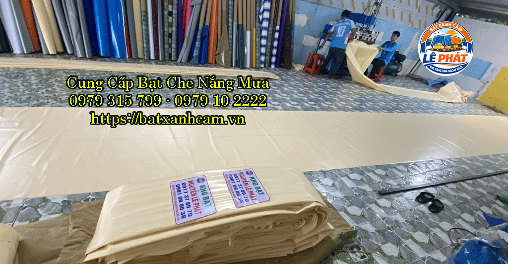 Bạt Xanh Cam Che Hàng Hóa Ngoài Trời