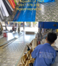 Gia công bạt xanh cam che nắng mưa ngoài trời