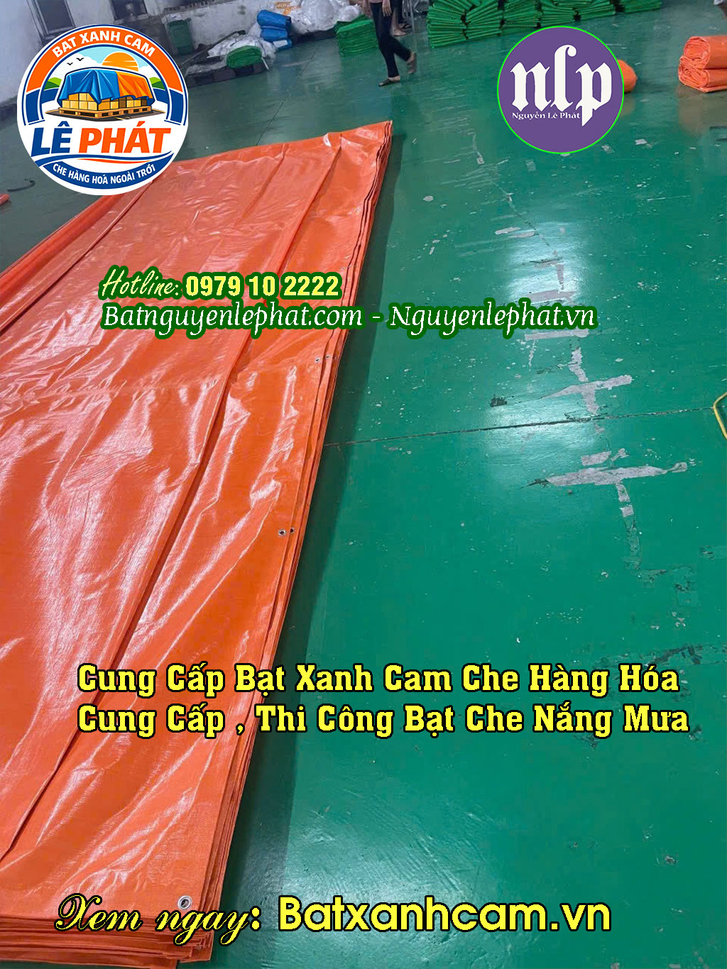 Chất Liệu Bạt Xanh Cam Nhựa Nguễn Lê Phát Hàn Quốc Ở Tuy An, Bạt Kéo Lượn Sóng Phú Yên