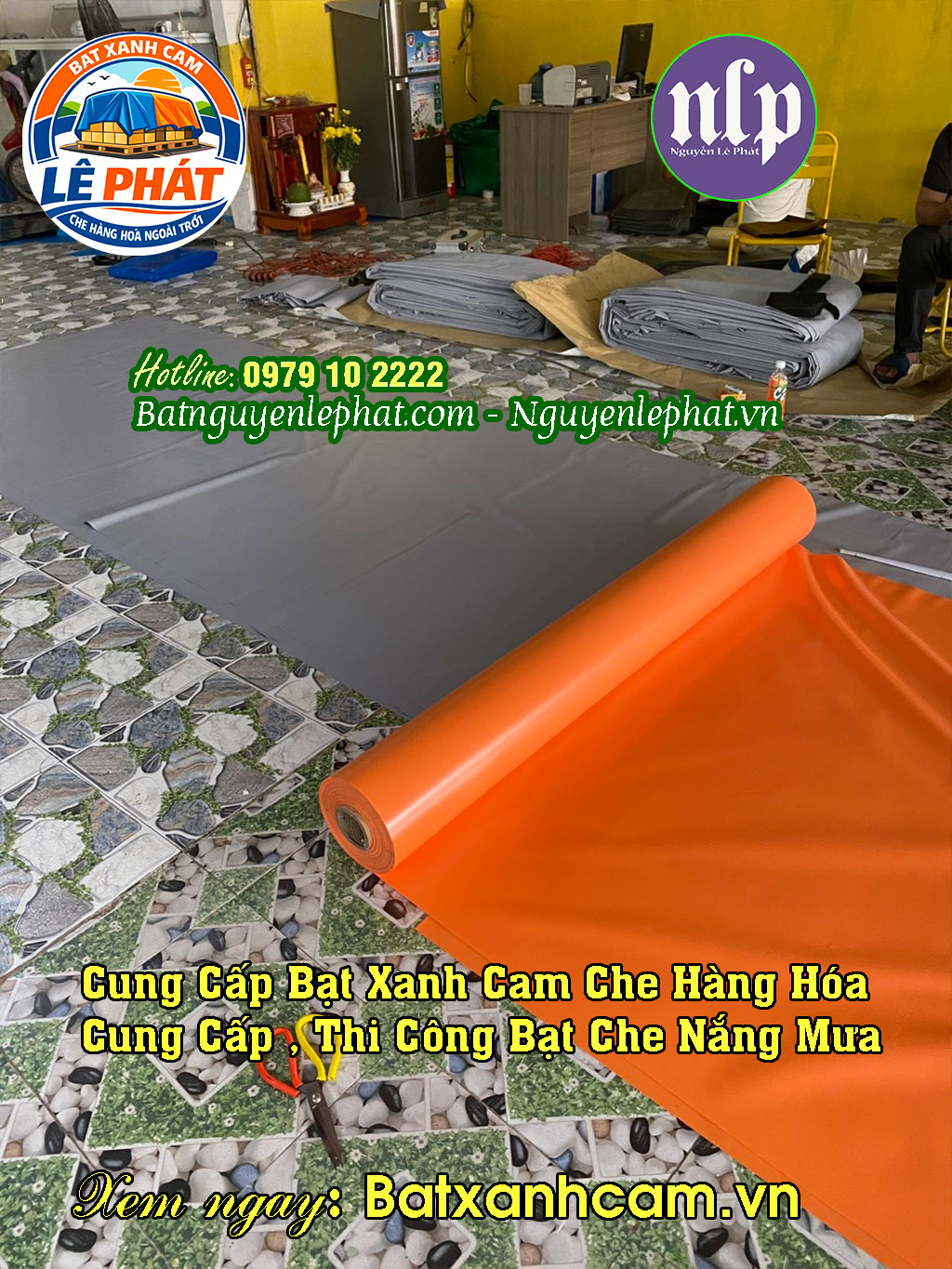 Chất Liệu Bạt Xanh Cam Nhựa Nguễn Lê Phát Hàn Quốc Ở Tuy An, Bạt Kéo Lượn Sóng Phú Yên