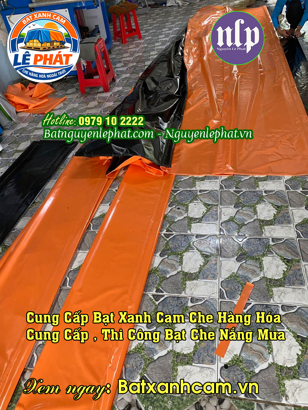 Bạt Xanh Cam Che Nắng Mmưa Giá Rẻ Tại Kho Ở Diên Khánh, Giá Bạt Xanh Cam Theo Cuộn Khánh Hoà