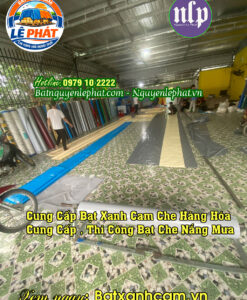 Cửa Hàng Bán Bạt Xanh Cam Che Ngoài Trời Ở Di Linh, Bạt Xanh Cam 4m x 50m Lâm Đồng